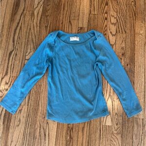 Free People Blue Top Quarter Sleeve